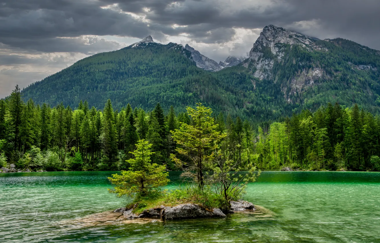 Photo wallpaper mountains, nature, river