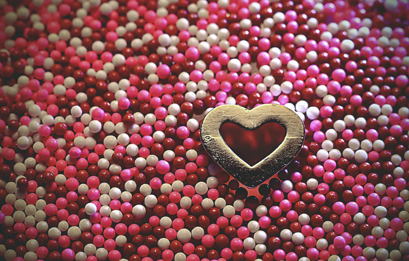 Photo wallpaper balls, colored, heart, a lot