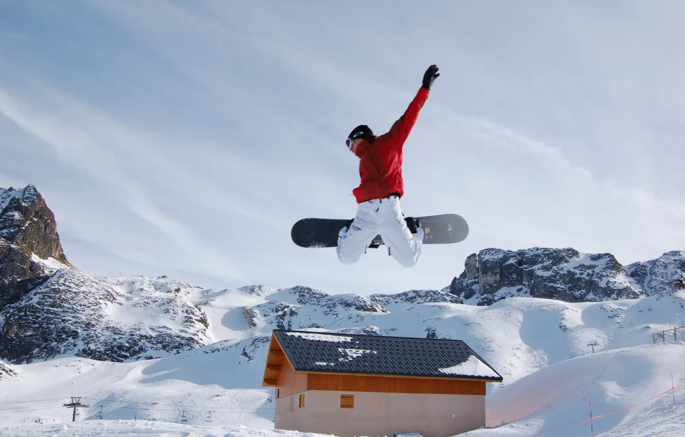 Photo wallpaper sport, winter, extreme, Snowboard