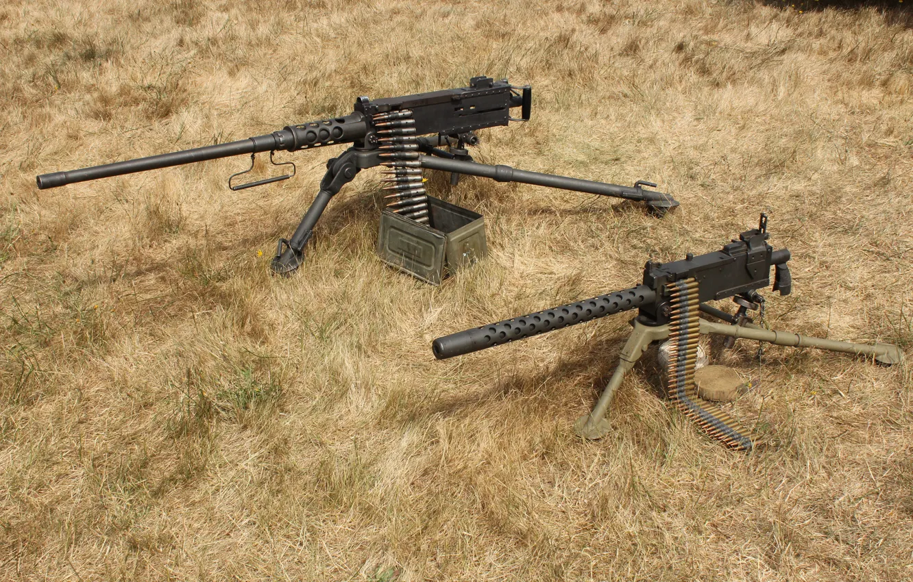 Photo wallpaper grass, weapons, guns, Browning M2, "Browning", M1919