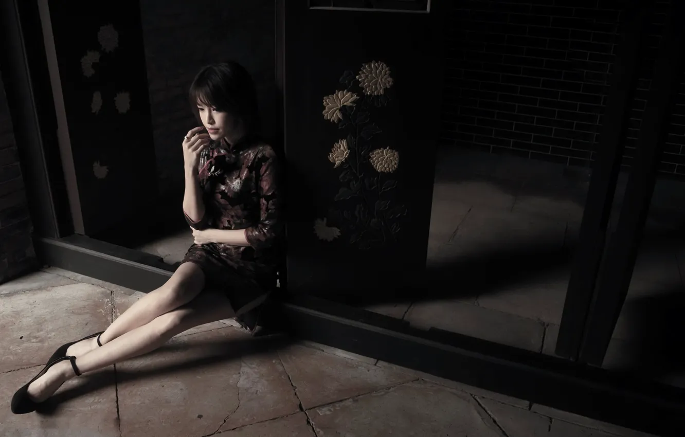 Photo wallpaper girl, room, Asian