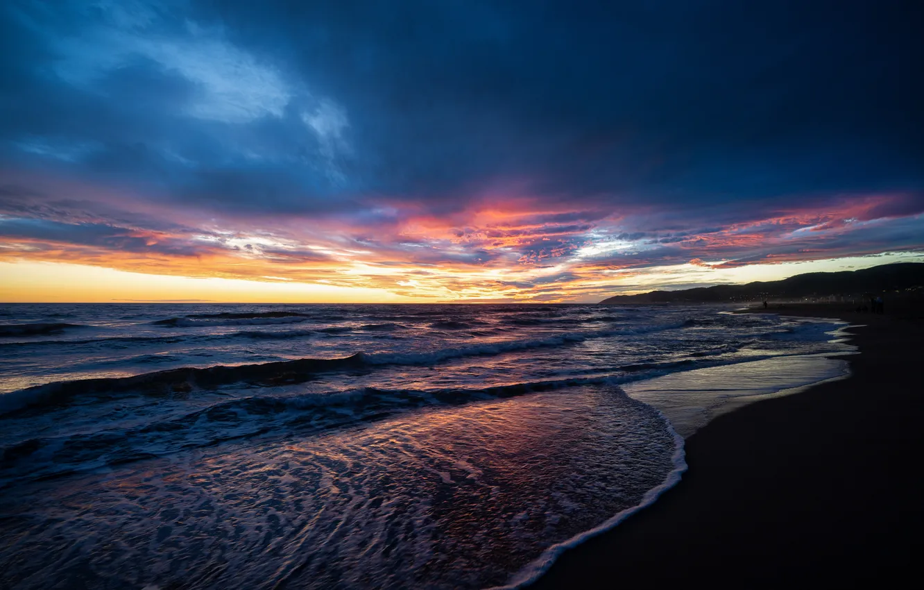 Photo wallpaper sea, coast, Spain, Barcelona