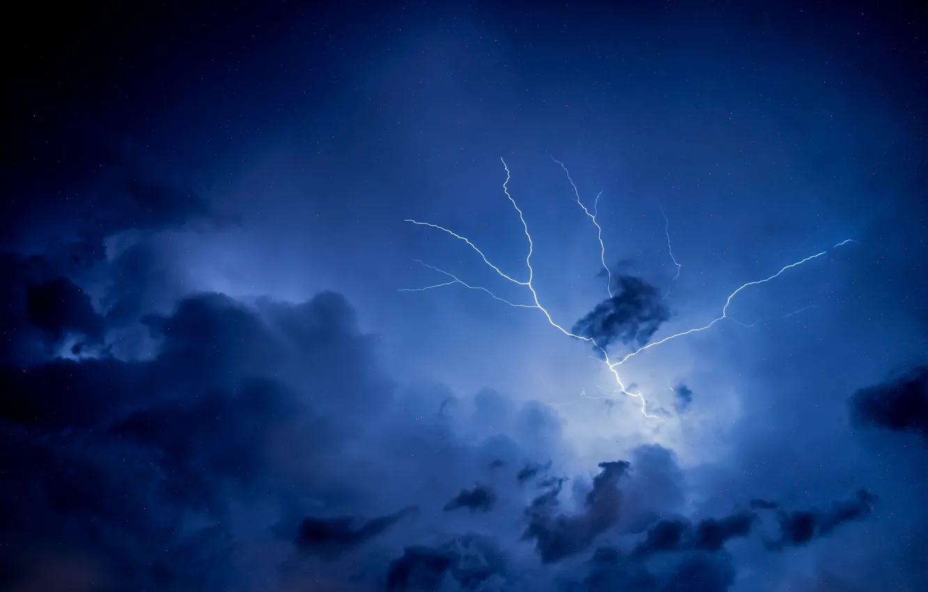 Photo wallpaper the sky, clouds, lightning, flash, sky, lightning, clouds, flash