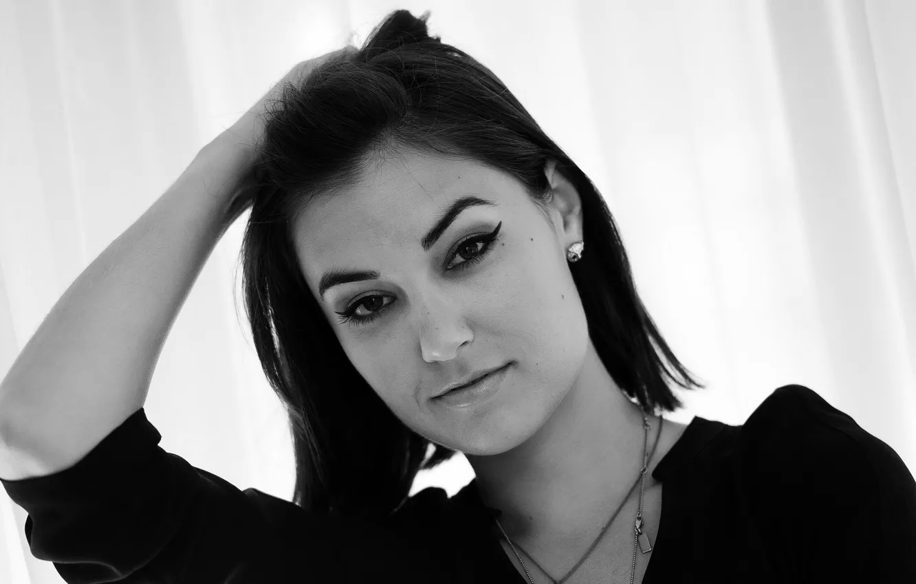 Photo wallpaper look, decoration, pose, background, model, portrait, makeup, actress