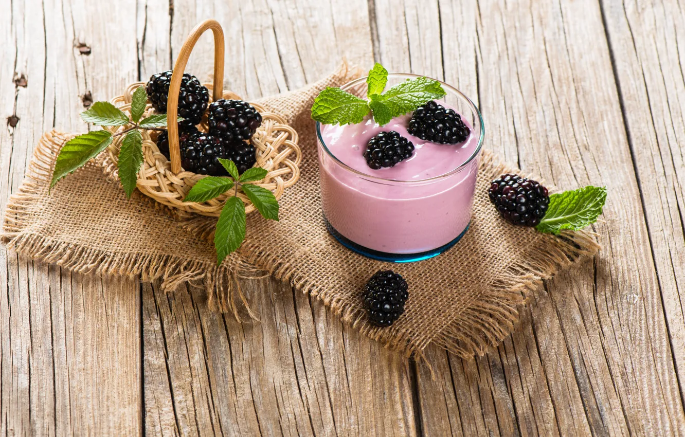 Photo wallpaper berries, drink, BlackBerry, smoothies