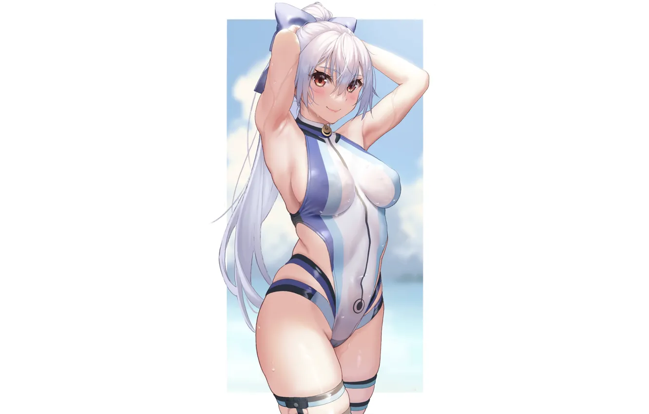 Photo wallpaper girl, sexy, Anime, pretty, hair, swimsuit, fate
