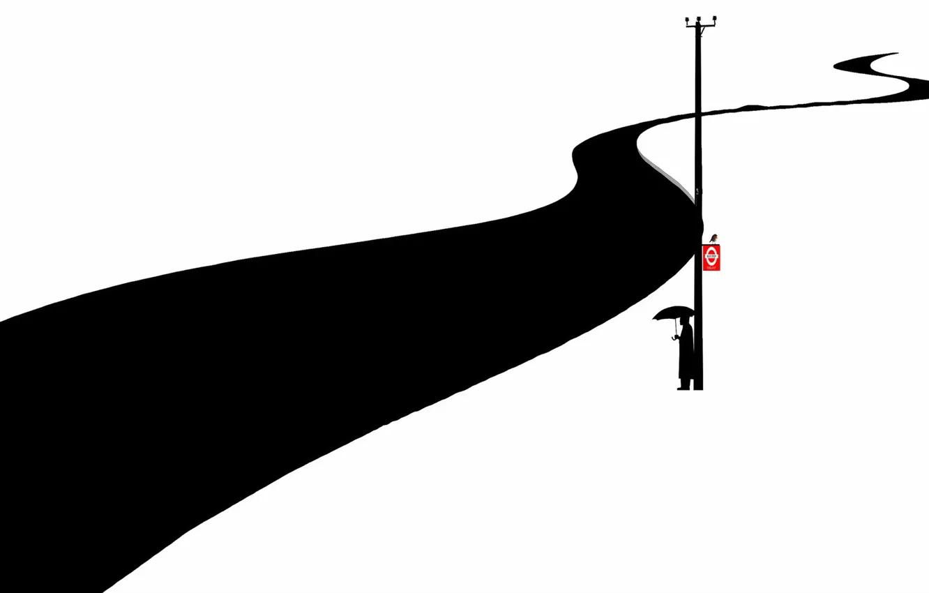 Photo wallpaper road, background, silhouette