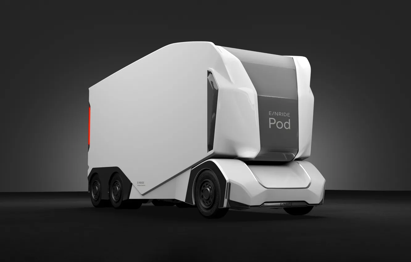 Photo wallpaper truck, autonomous vehicle, Enride Pod