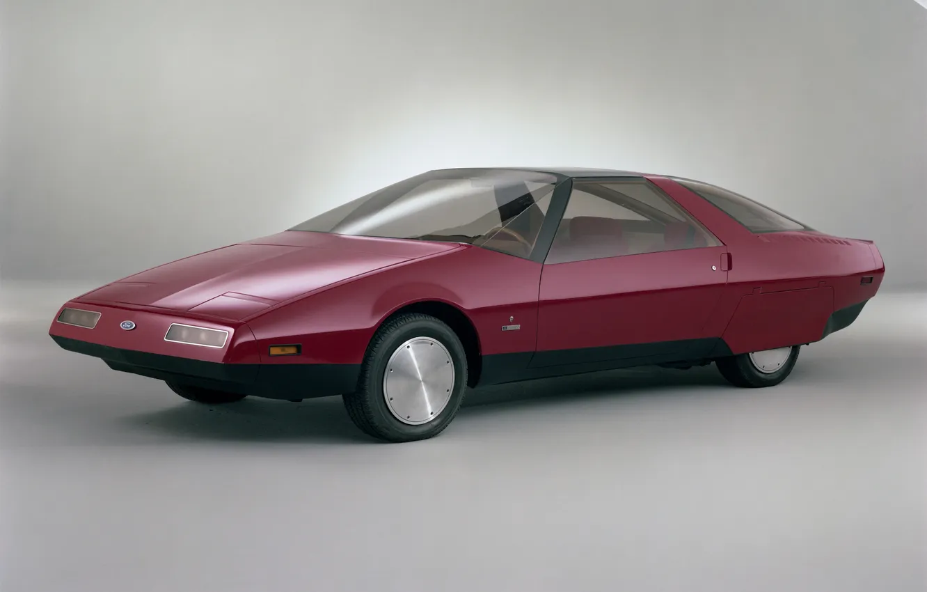 Photo wallpaper Ford, grey background, 1979, Ford Probe, crimson body