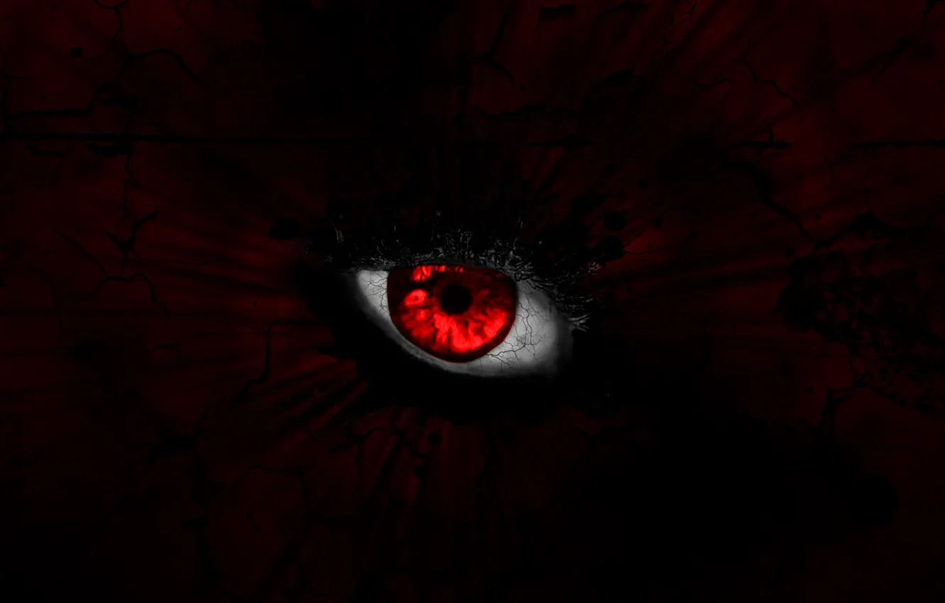 Photo wallpaper eyes, look, red, blood, dark, evil