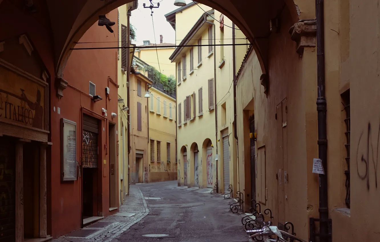 Photo wallpaper Street, Italy, Arch, Italy, Street, Italia, Bologna, Bologna