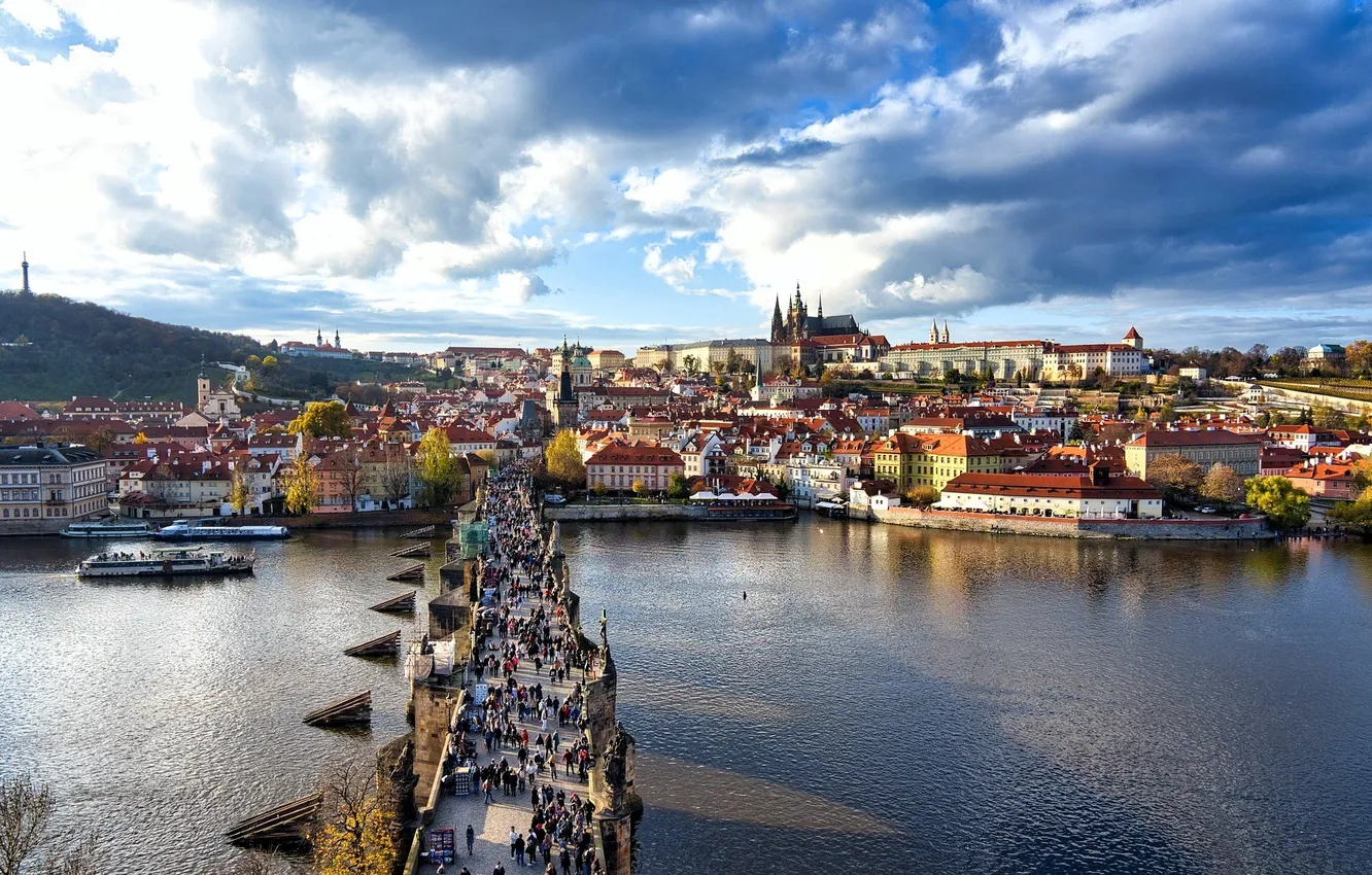 Photo wallpaper bridge, Prague, Czech Republic