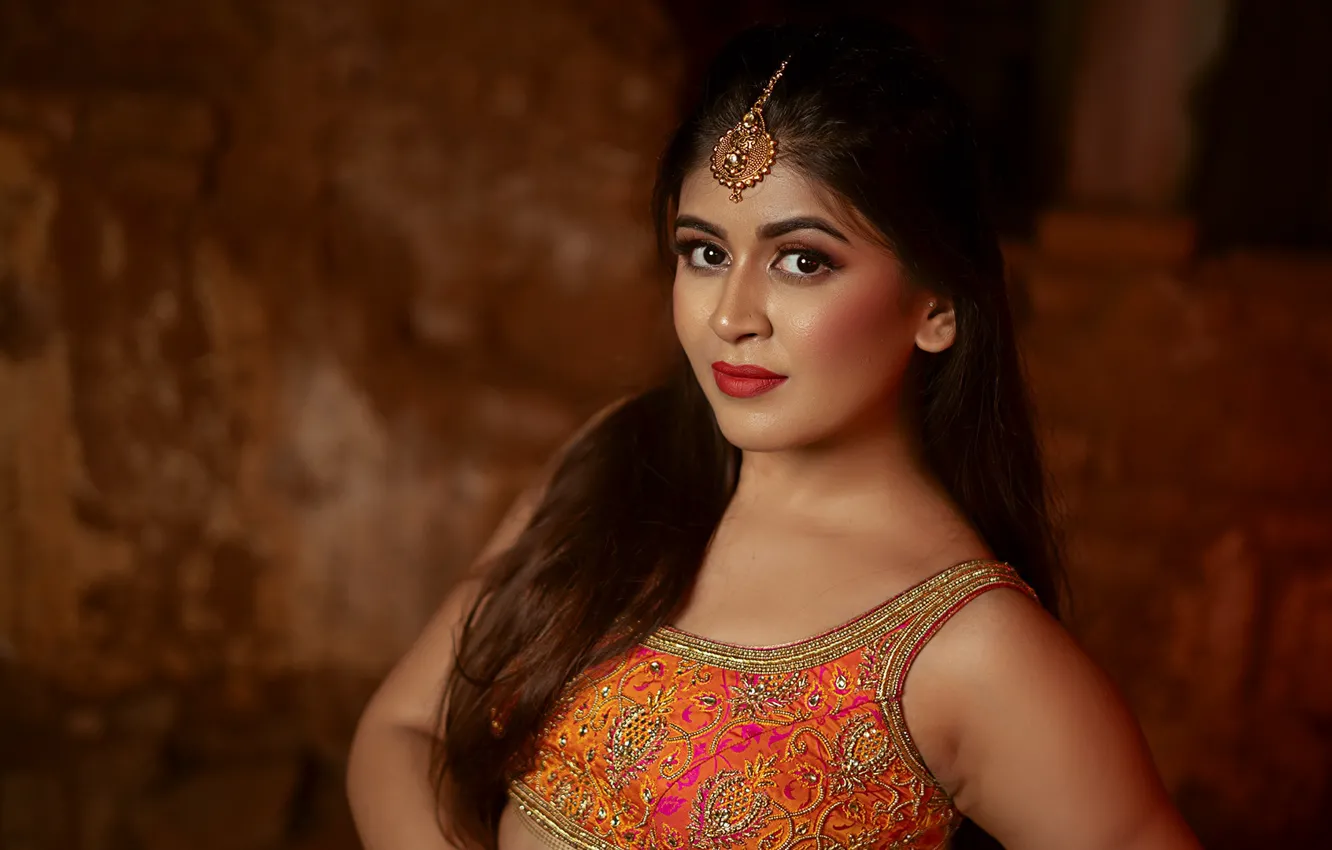 Photo wallpaper girl, eyes, smile, beautiful, model, lips, face, hair