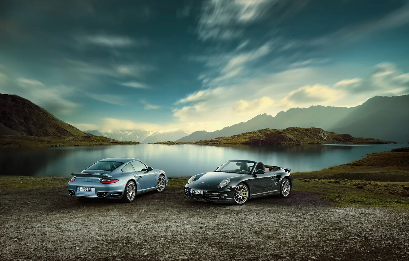 Photo wallpaper nature, Porsche, Porsche, Turbo S
