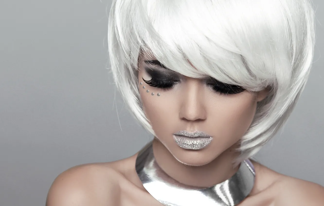 Photo wallpaper girl, makeup, blonde