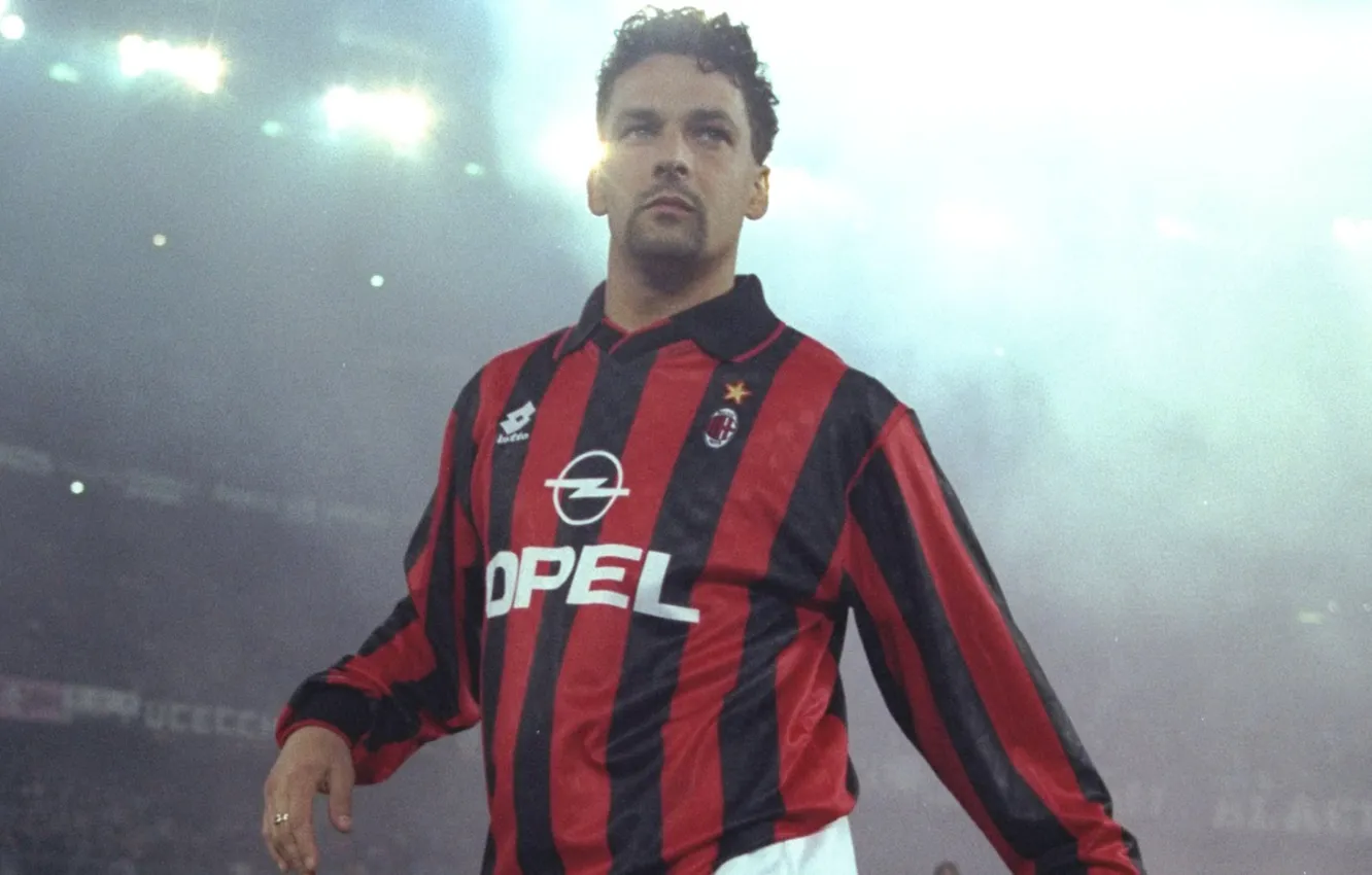 Photo wallpaper classic, Milan, Roberto Baggio, buon compleanno, Football in Retro style