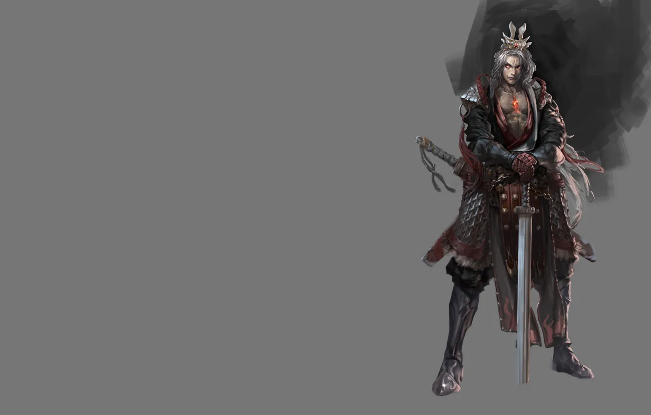 Photo wallpaper fantasy, weapons, sword, warrior, art