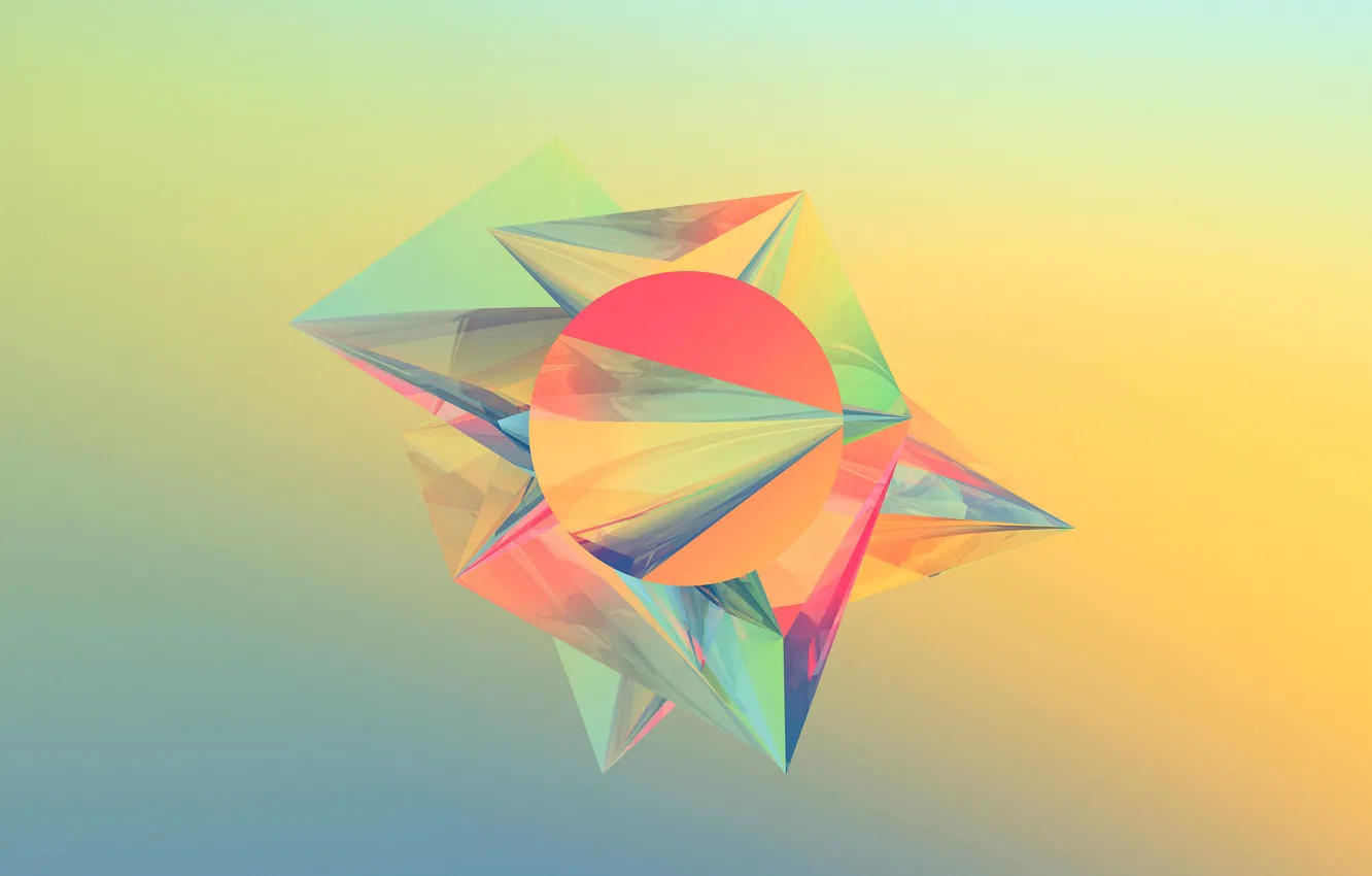 Photo wallpaper circles, Wallpaper, figure, pyramid, angle, geometry, face, triangle