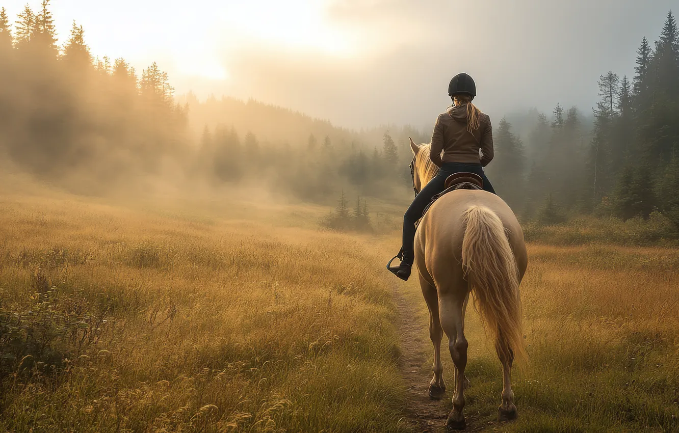 Photo wallpaper horse, horse, AI art, neural network