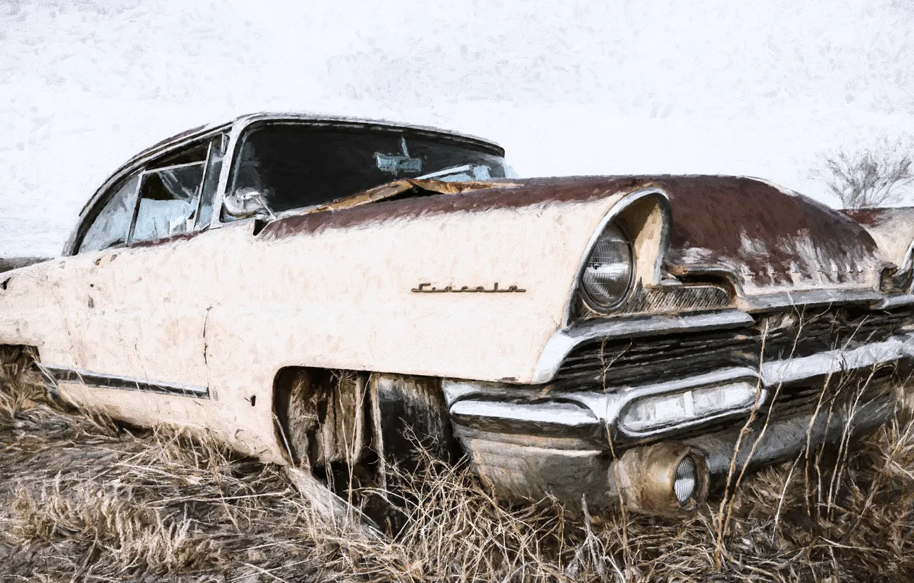 Photo wallpaper machine, art, scrap