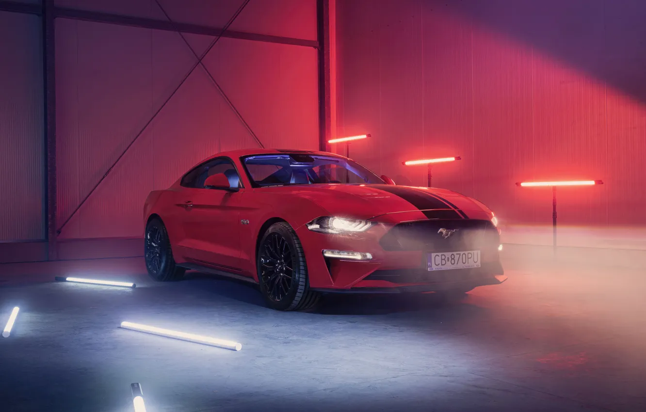 Photo wallpaper red, mustang, ford