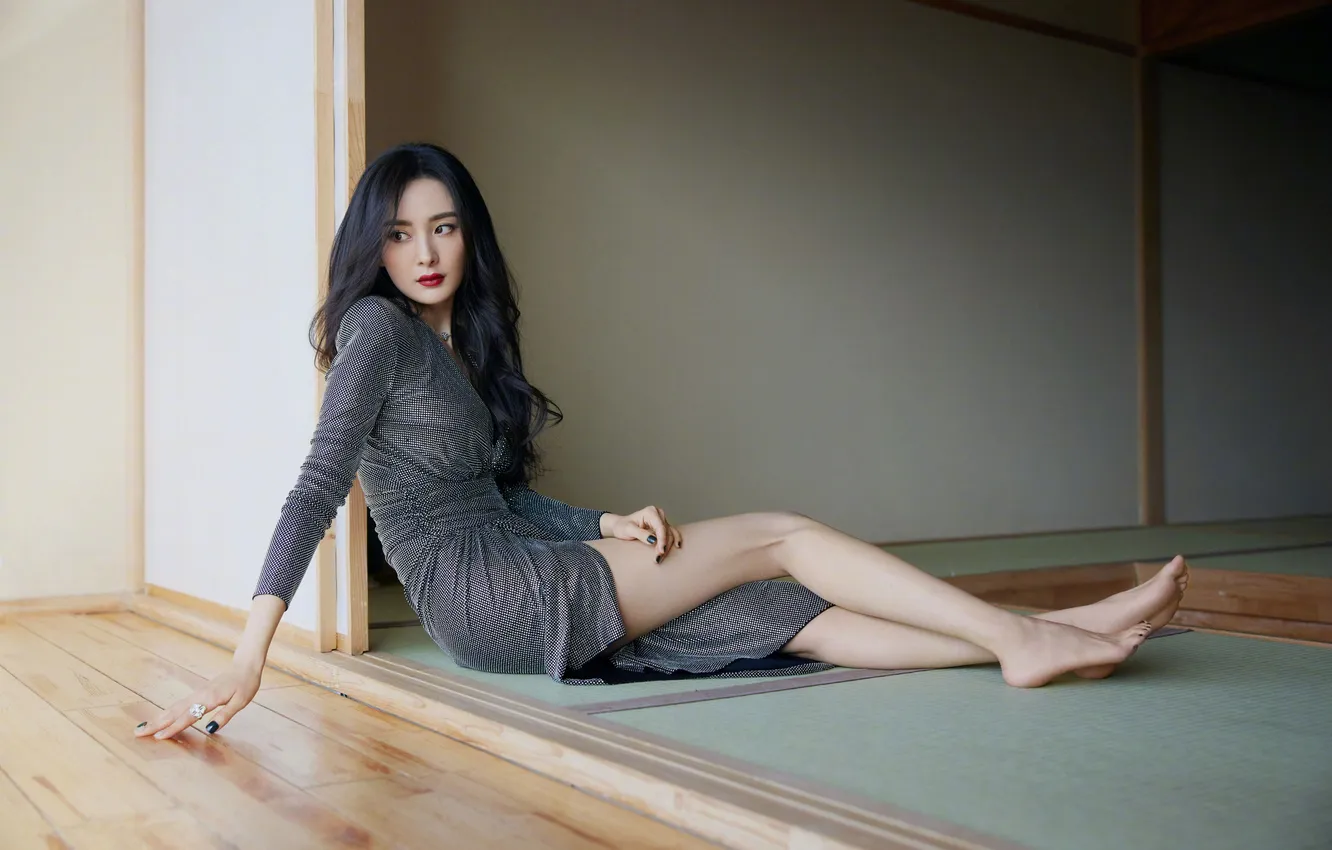 Photo wallpaper dress, legs, woman, young, beautiful, asian, Mi Yang