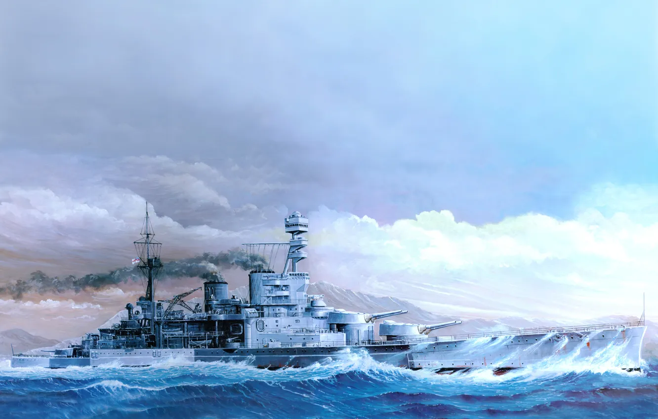 Photo wallpaper figure, art, HMS Repulse 1941