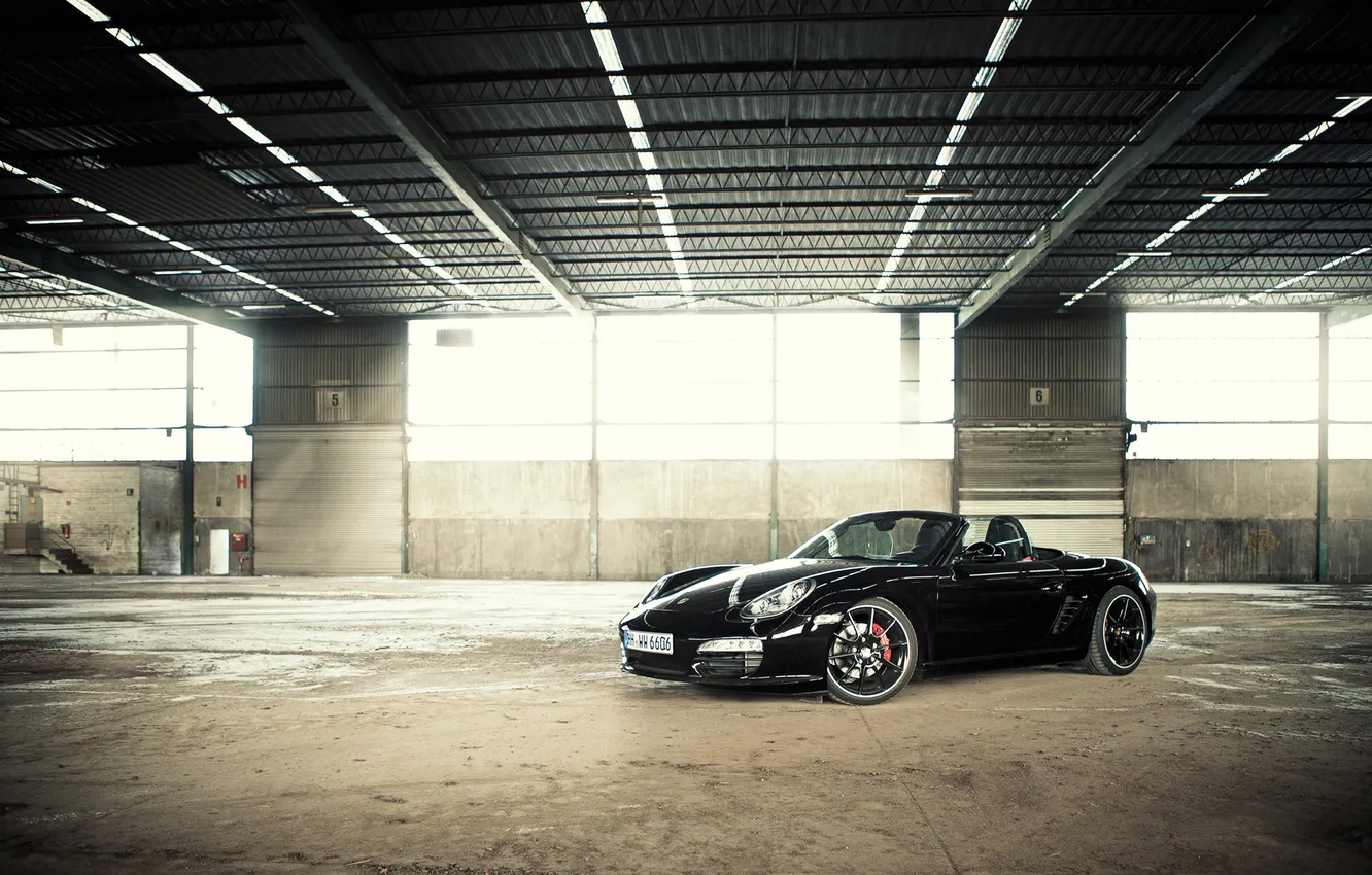 Photo wallpaper glass, concrete, Black Edition, porsche boxster