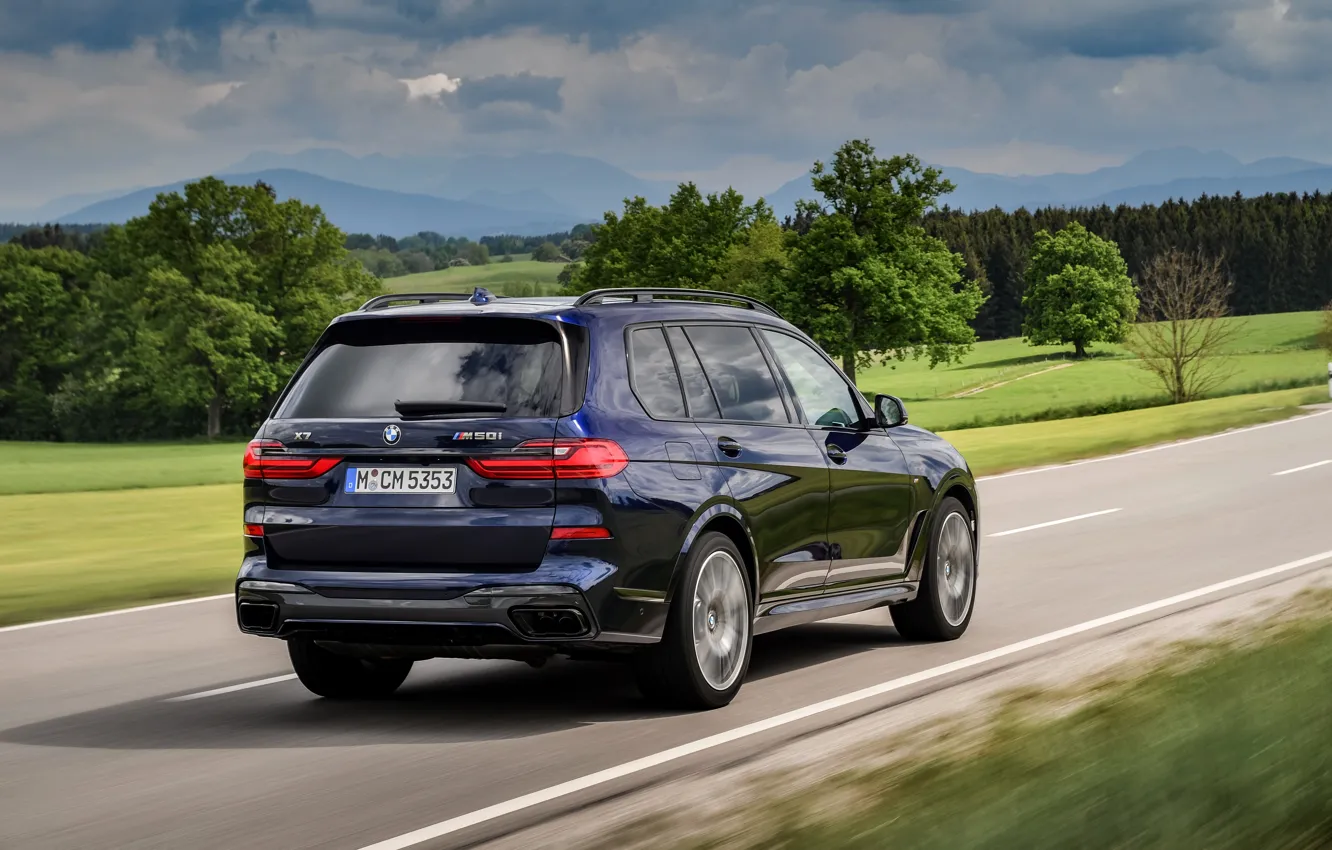 Photo wallpaper BMW, crossover, SUV, on the road, 2020, BMW X7, M50i, X7