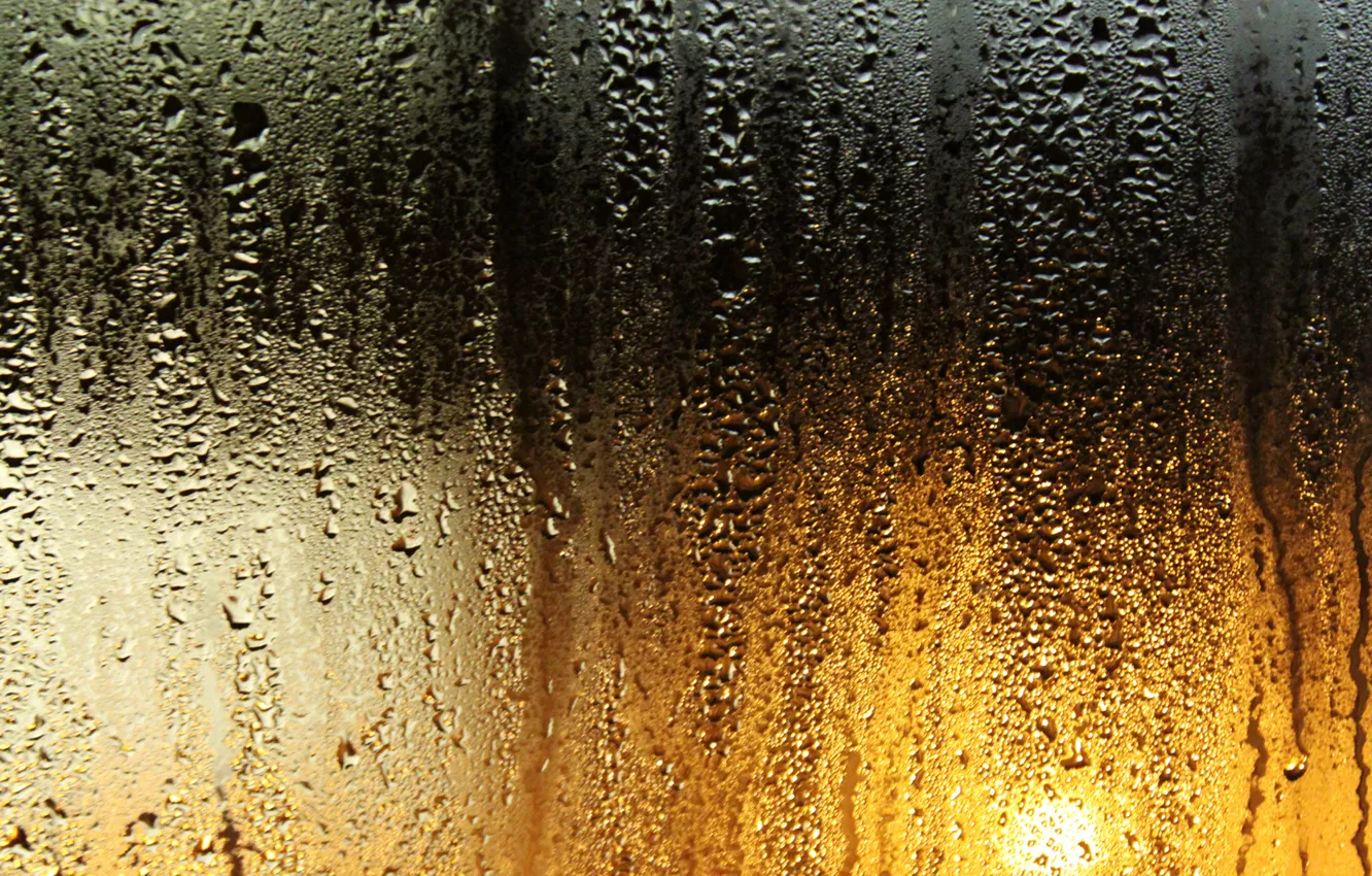 Photo wallpaper glass, raindrops, light colors