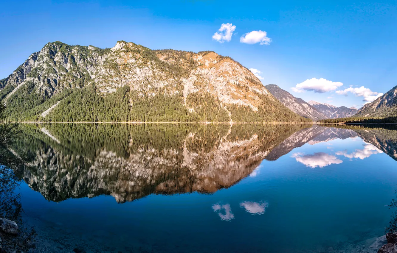 Photo wallpaper mountains, nature, lake, reflection, Austria, Alps, Mountain lake
