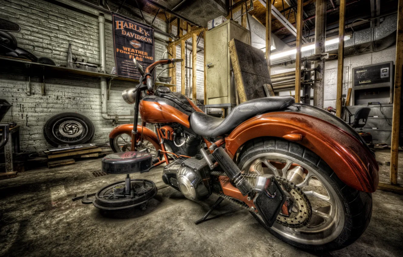 Photo wallpaper Harley, bike, ride