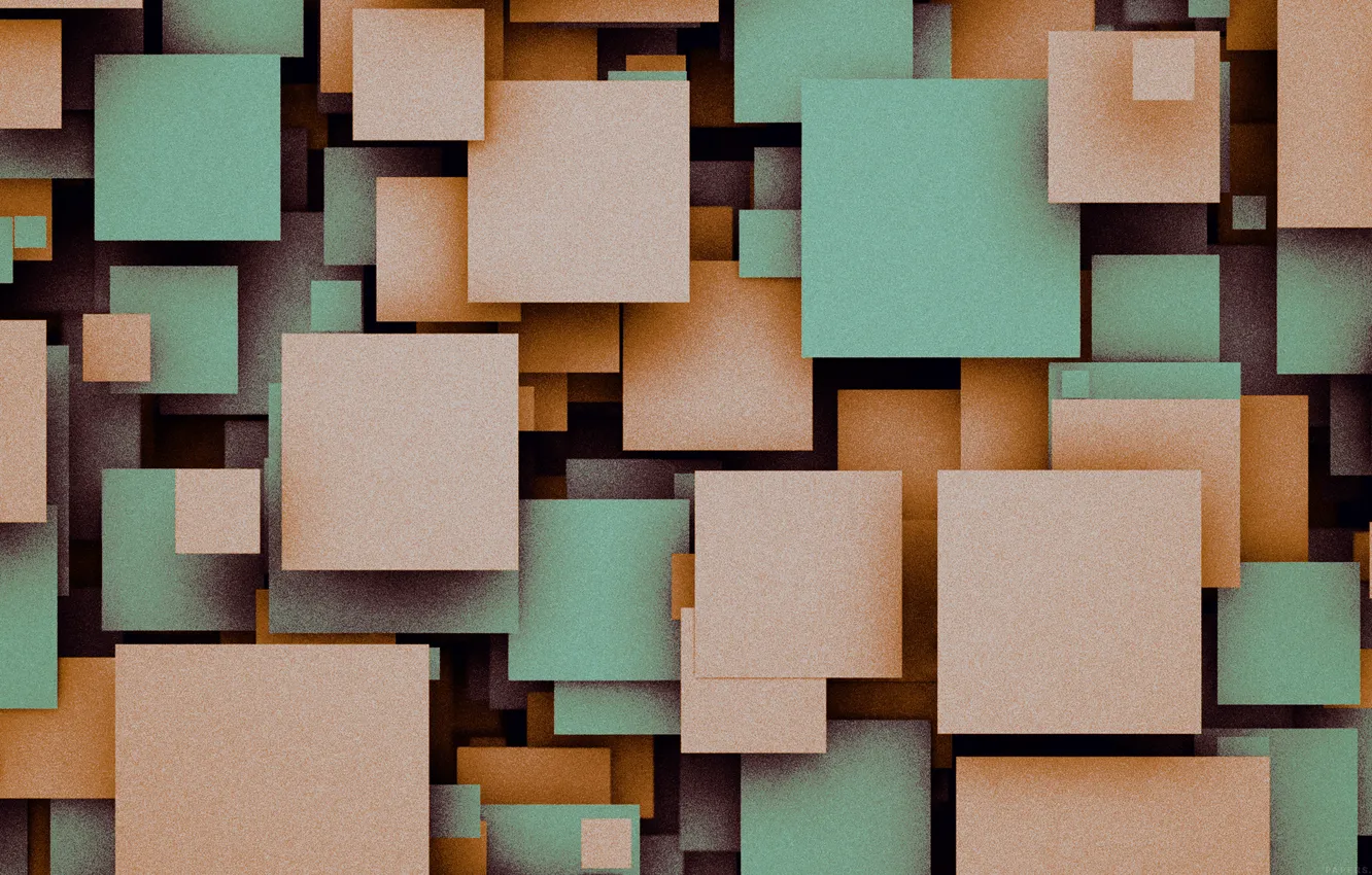Photo wallpaper squares, geometry, design, color, material