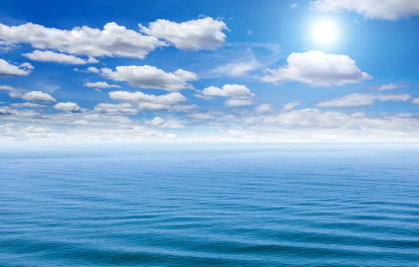 Photo wallpaper sea, the sky, clouds, nature