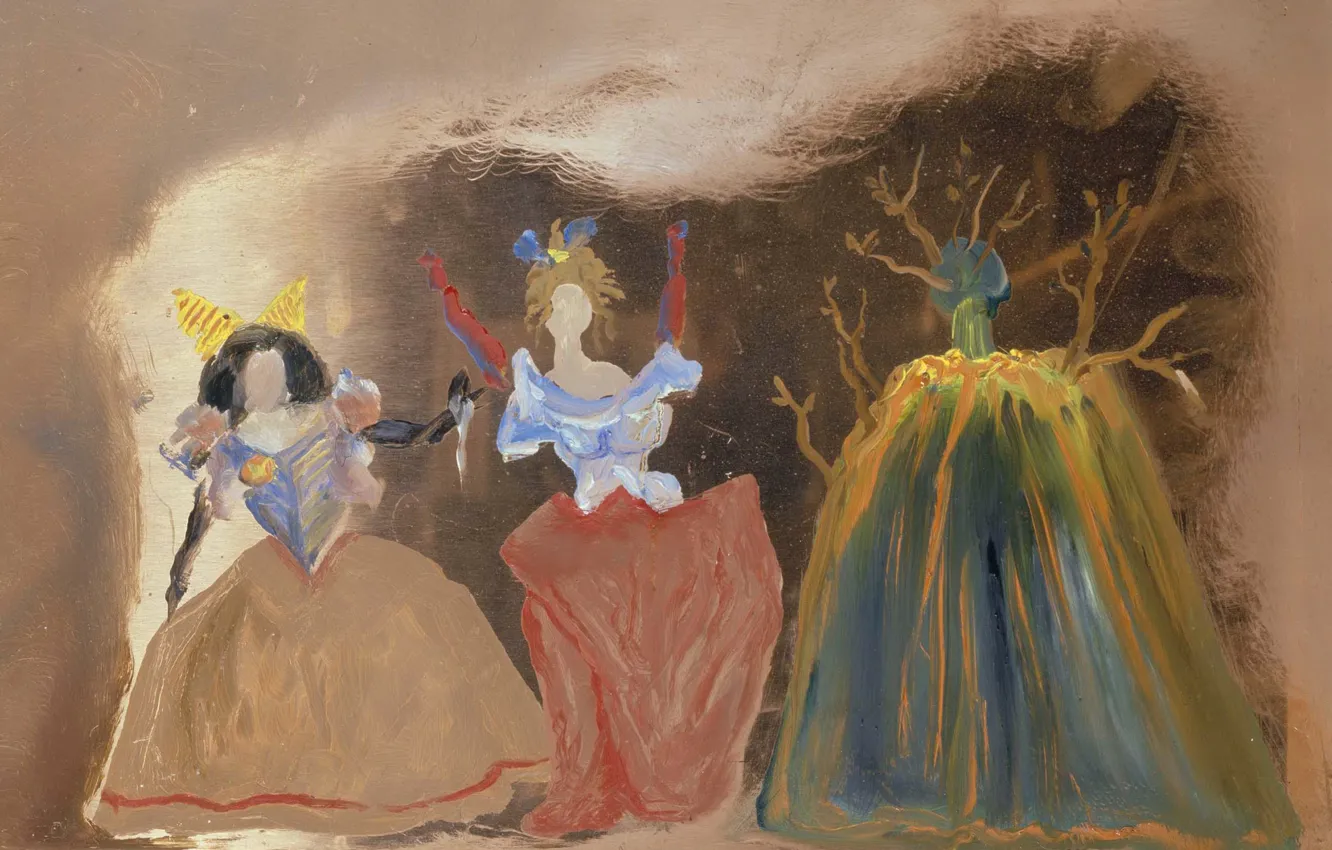 Photo wallpaper surrealism, picture, Salvador Dali, Salvador Dali, Three Figures