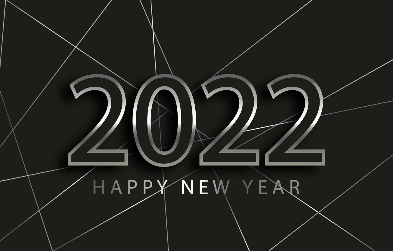 Photo wallpaper figures, New year, silver, black background, new year, happy, luxury, decoration