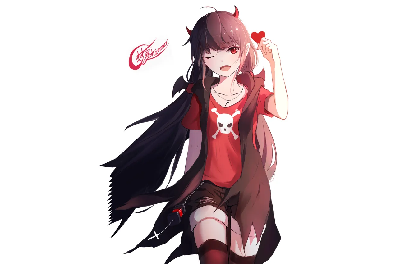 Photo wallpaper girl, shorts, stockings, anime