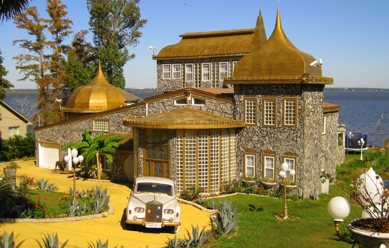 Photo wallpaper the city, home, architecture, mansion, exterior, mansion on Pensacola bay