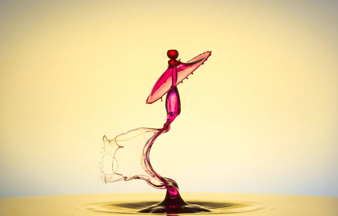 Photo wallpaper water, drops, ballerina