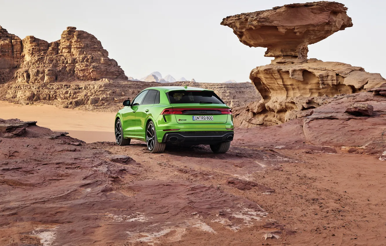 Photo wallpaper Audi, desert, rear view, crossover, 2020, RS Q8