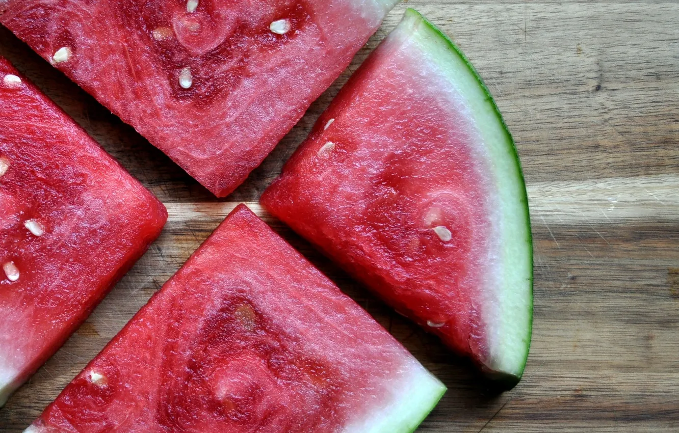 Photo wallpaper summer, macro, red, food, watermelon, bone, slices