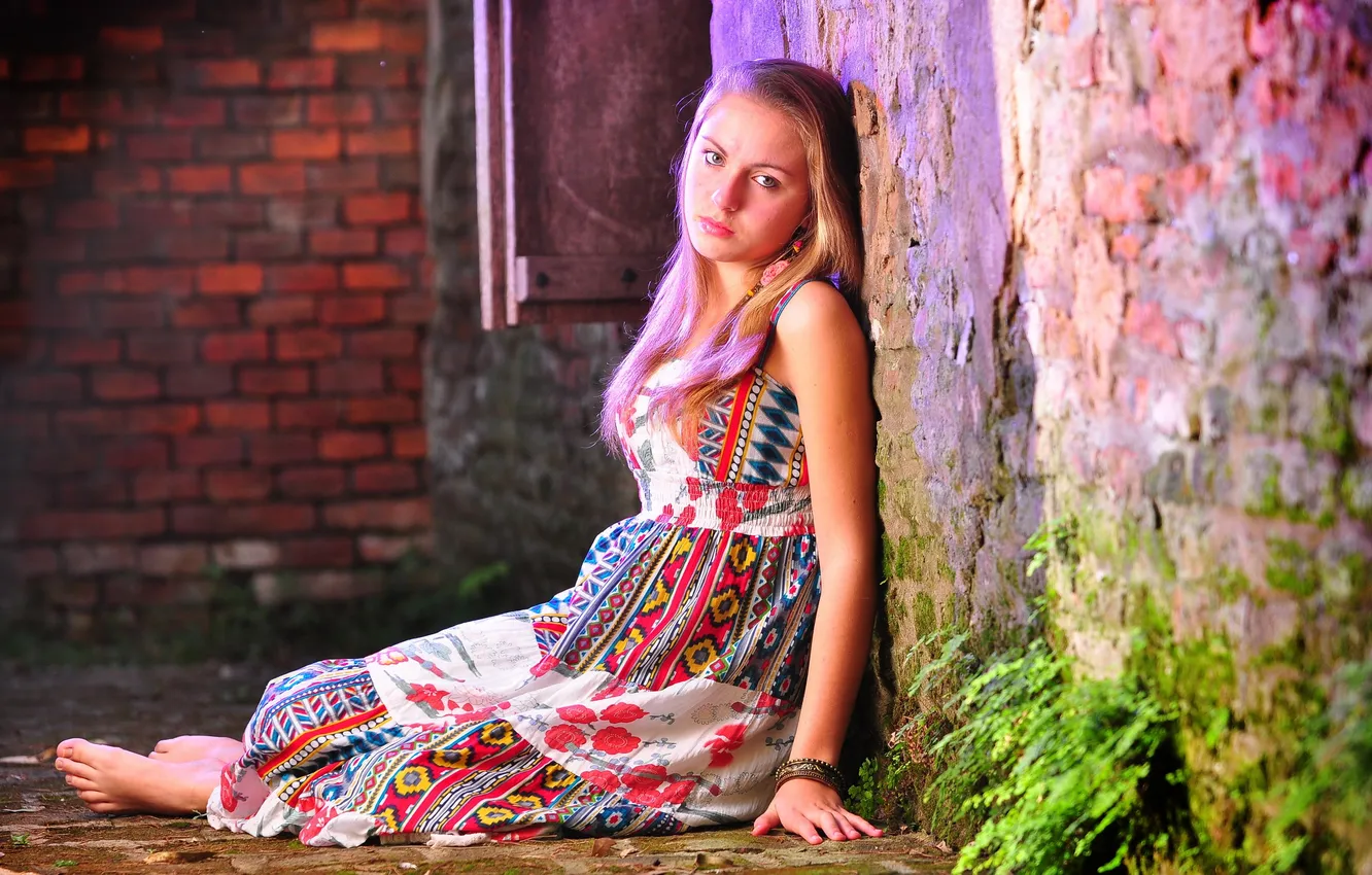 Photo wallpaper look, girl, pose