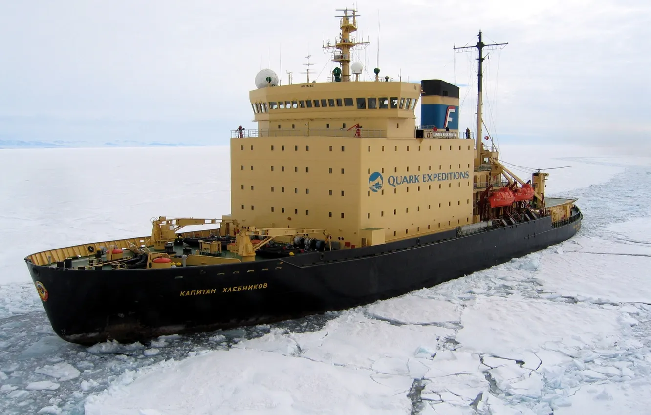 Photo wallpaper ice, sea, Antarctica, Icebreaker, the captain Khlebnikov