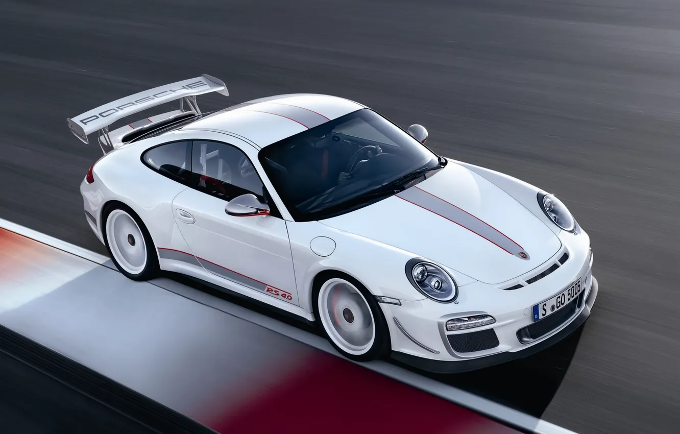 Photo wallpaper white, 911, 997, Porsche, supercar, Porsche, GT3, racing track