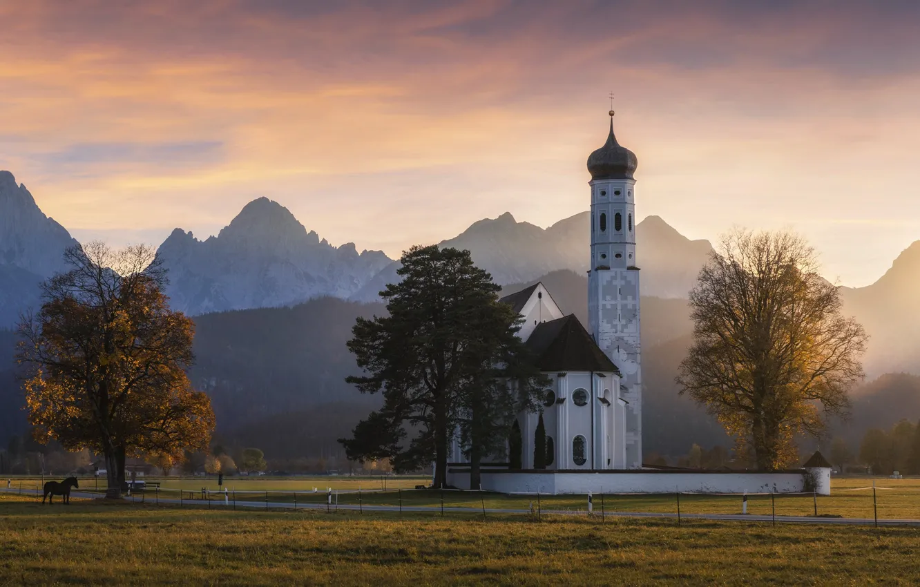 Photo wallpaper Germany, Bavaria, Church St. Coloman