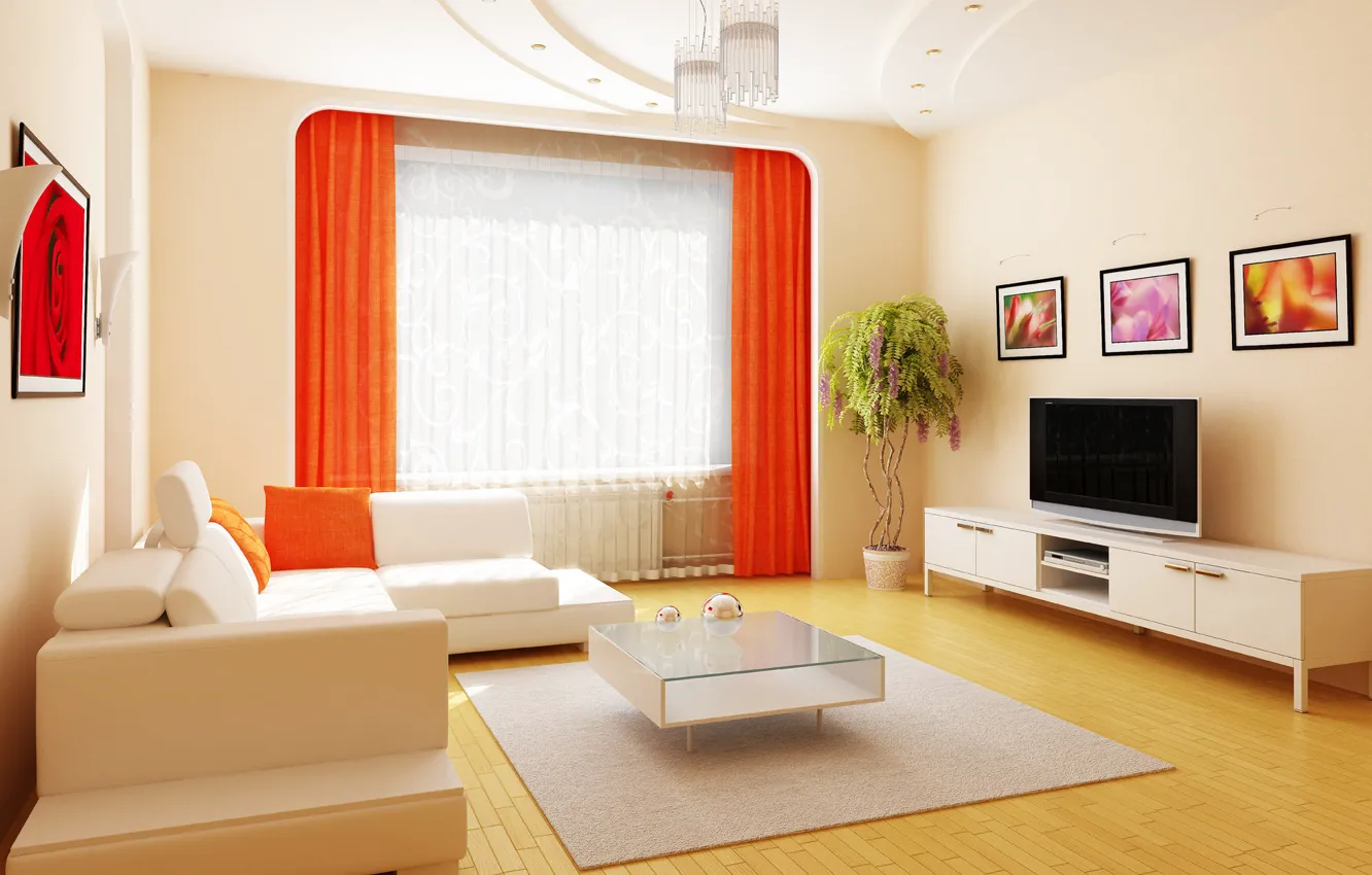Photo wallpaper sofa, interior, Room, table