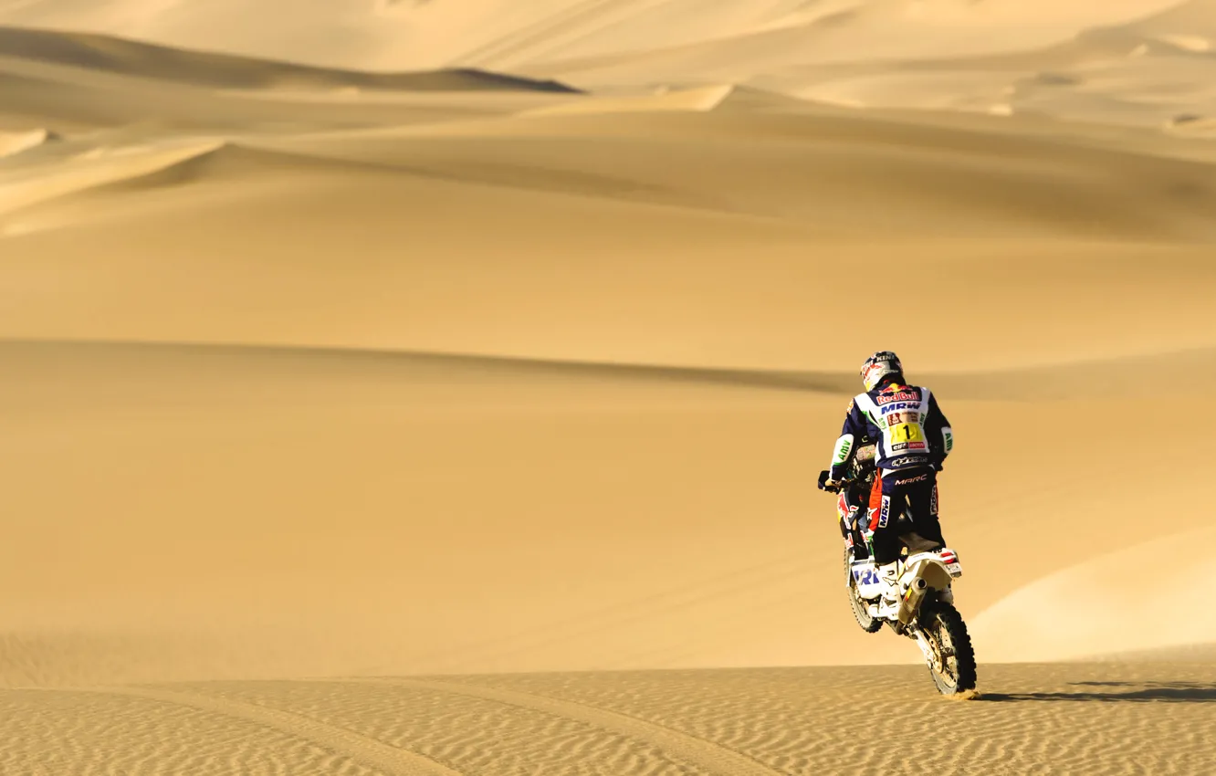Photo wallpaper sand, sport, desert, heat, Moto, day, motorcycle, racer