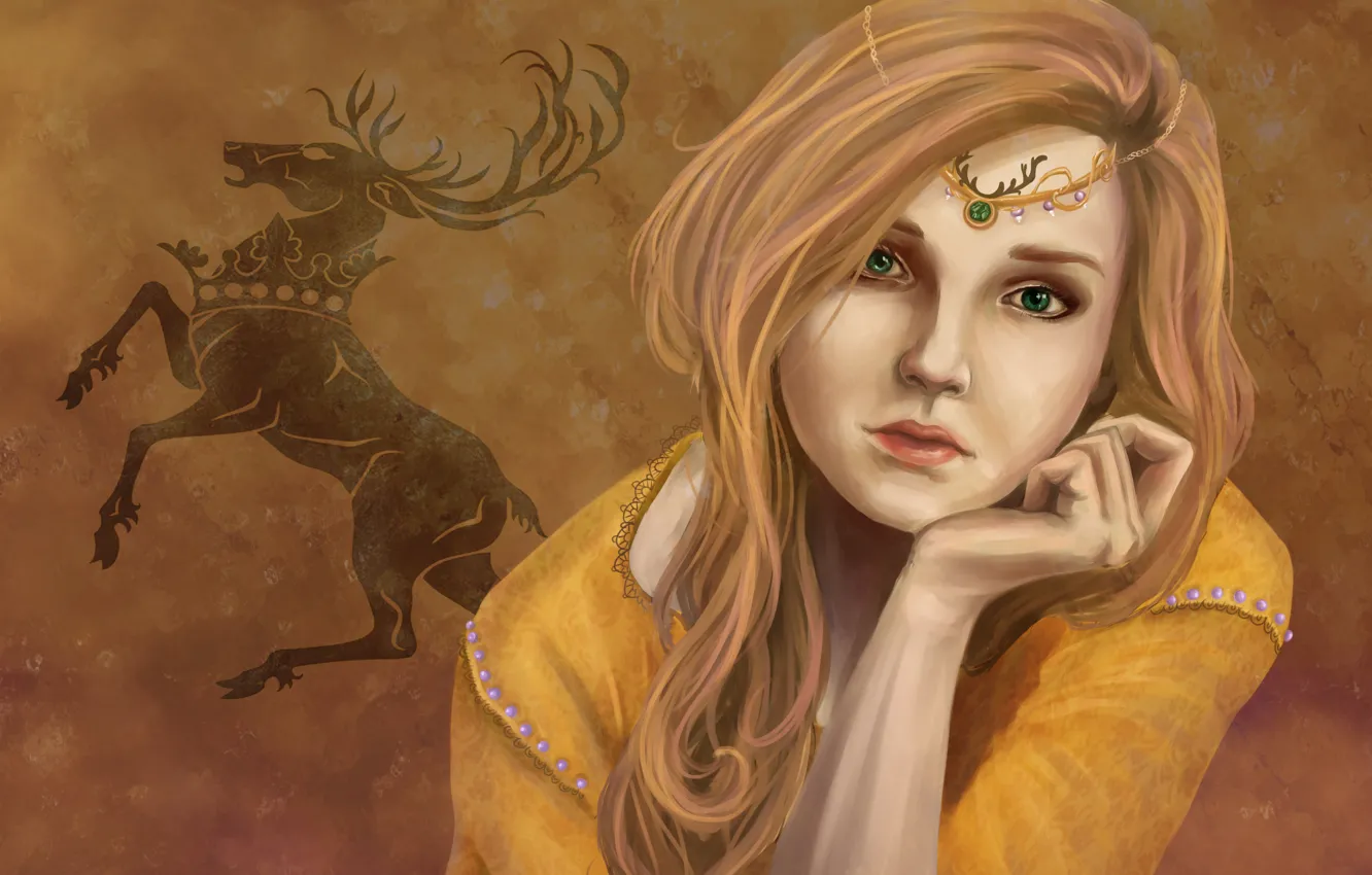 Photo wallpaper look, girl, background, art, green eyes, Game of Thrones, Myrcella Baratheon