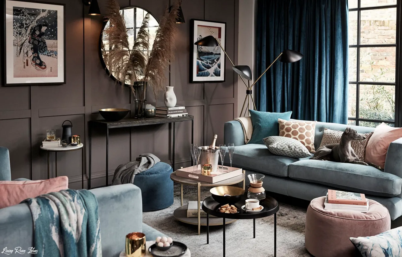 Photo wallpaper design, style, interior, living room, from architect John Lewis, room for entertaining, by John Lewis …