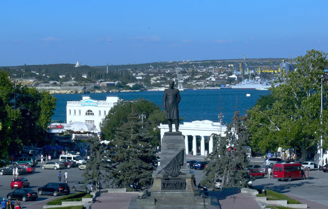 Photo wallpaper area, monument, Navy, Sevastopol, Admiral, Nakhimov